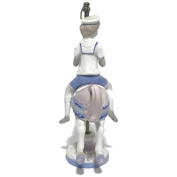 Paul Sebastian Sailor Child On Merry Go Round Horse Figurine 8.5" Vintage 1990 - Picture 9 of 10